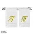 thumbnail image 3 of Monogrammed Hand Towel, Personalized Gift, 16 x 30 Inches - Set of 2 - Gold Embroidered Towel - Extra Absorbent 100% Turkish Cotton- Soft Terry Finish - for Bathroom, Kitchen and Spa- Script F White, 3 of 3