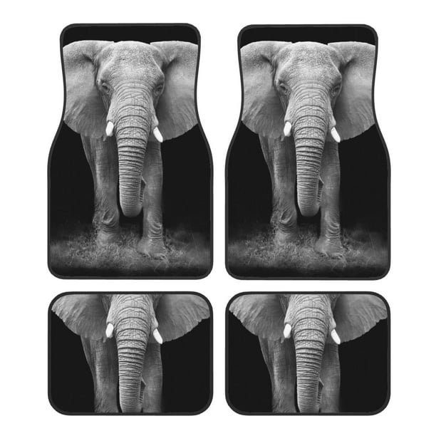 Fotbe Indian Elephant Juego de 4 Tapetes para Auto con Estampado – Alfombrillas de Goma Reforzada, Diseño Antideslizante, Protección para Todo el Año – Vehículos, Autos, Camionetas y SUVs