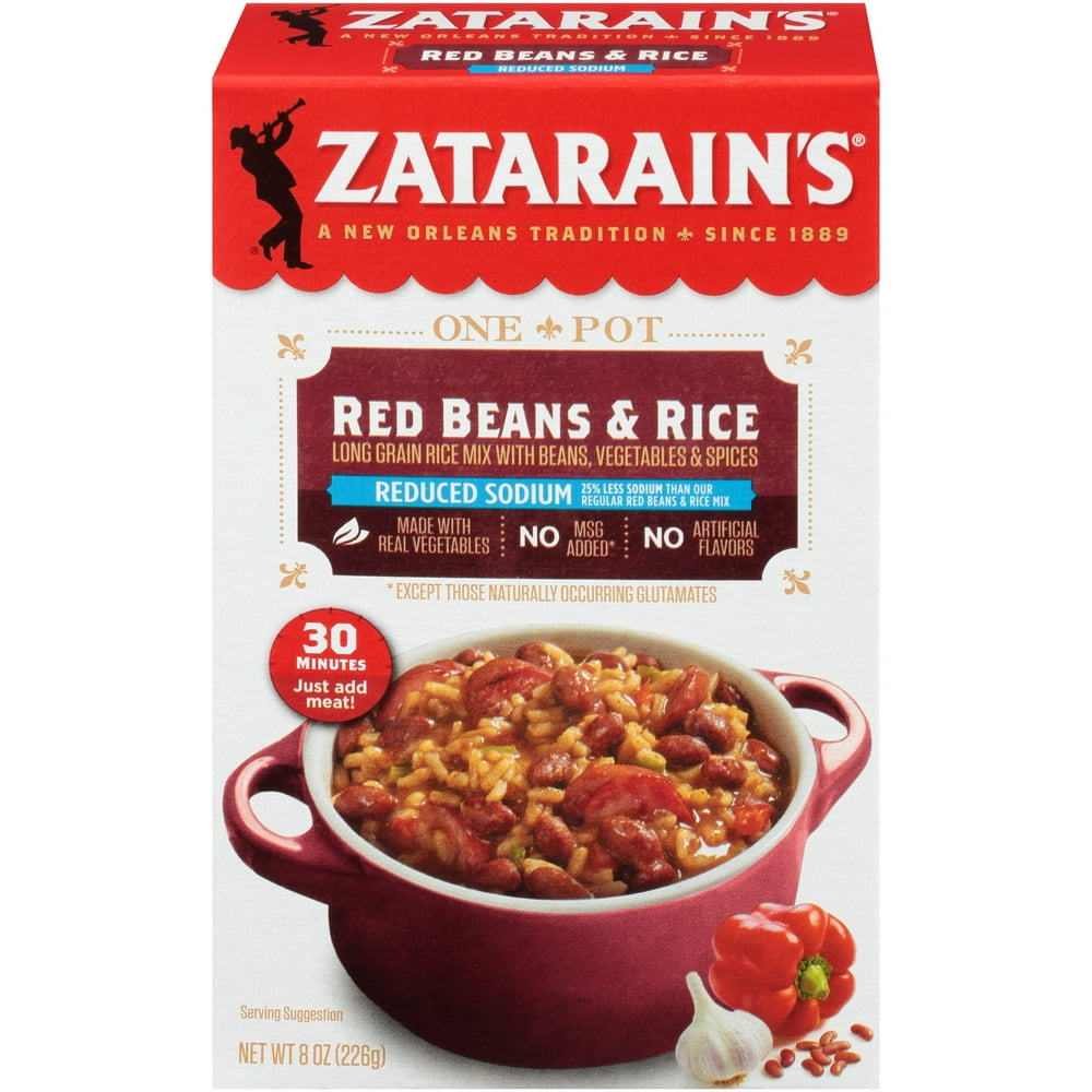 Zatarain&rsquo;s Reduced Sodium Red Beans & Rice Mix, 8 oz - Walmart.com