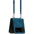 thumbnail image 2 of Allytechgroup Slim Case for Samsung Galaxy Z Flip3, Crossbody Shoulder Strap Anti-Scratch Shockproof Bumper Retro Case Cover for Girls Women, Blue, 2 of 11