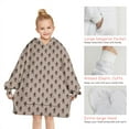 thumbnail image 6 of Brown Bigfoot Pattern Blanket Hoodies for Kids 6-13YR Oversize Wearable Blanket Hoodies for Boys Girls Teens, 6 of 7