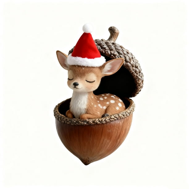 Adornos navideños de animales del bosque de 8 cm | Decoraciones navideñas de acrílico | Colgante festivo para guirnalda de árbol | Regalo con temática natural