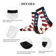 thumbnail image 4 of Xecao Vintage American Flag Print Crew Socks for Men and Women, Men's Soft Moisture-wicking Sock, 4 of 7