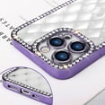 thumbnail image 2 of Compatible with iPhone 14 Pro Max Clear Bling Case Glitter Diamond Rhinestone Rhomboid Pattern Sparkle Bumper Fashion Cute Luxury Protection Shockproof Case for Women Girls, 2 of 14