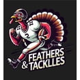 thumbnail image 4 of Thanksgiving Feathers & Tackles Turkey Football Player Adult Black Jogger Pants-Small, 4 of 4