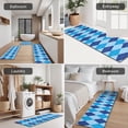thumbnail image 5 of Light Blue and Dark Blue Argyle Pattern Kitchen Rugs Sets Of 3,Kitchen Runner Rugs Non Skid Washable,Decorative Kitchen Floor Mats for Kitchen,Sink,Laundry,17"x30"+ 17"x47" + 17"x59", 5 of 6
