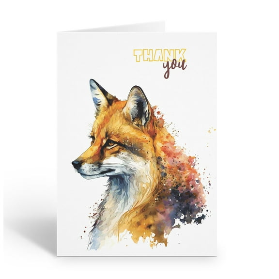 Stonehouse Collection | Watercolor Red Fox Thank You Note Cards |10-Pack Blank G