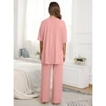 thumbnail image 4 of MINTREUS Valentine's Day Lounge Sets for Women Knit Short Sleeve Tops and Long Pants Soft Comfy Pajamas Set Oversized 2 Piece Outfits S-4X, 4 of 8