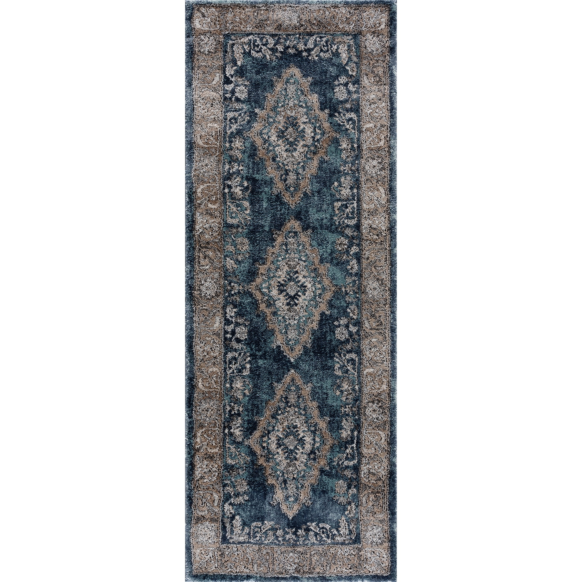United Weavers Edinson Jisun Transitional Border Runner Rug, Blue, 2'7" x 7'2"