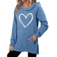 thumbnail image 4 of QUINDOS Womens Hoodies Valentines Day Sweatshirts for Women Casual Long Sleeve Graphic Crew Neck Pullover Tops, 4 of 6