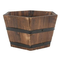 Towl Flowerpot Bucket Pot Barrel Planter Urns Home Decoration Garden Wooden Tub 13.5*10.5*8cm