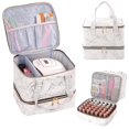 thumbnail image 1 of AGX Bravo Bolsa organizadora de esmalte de uñas con capacidad para 42 botellas y 1 lámpara de uñas, estuche de almacenamiento de esmalte de uñas, estuche de transporte para esmalte de uñas, bolsa port, 1 of 5