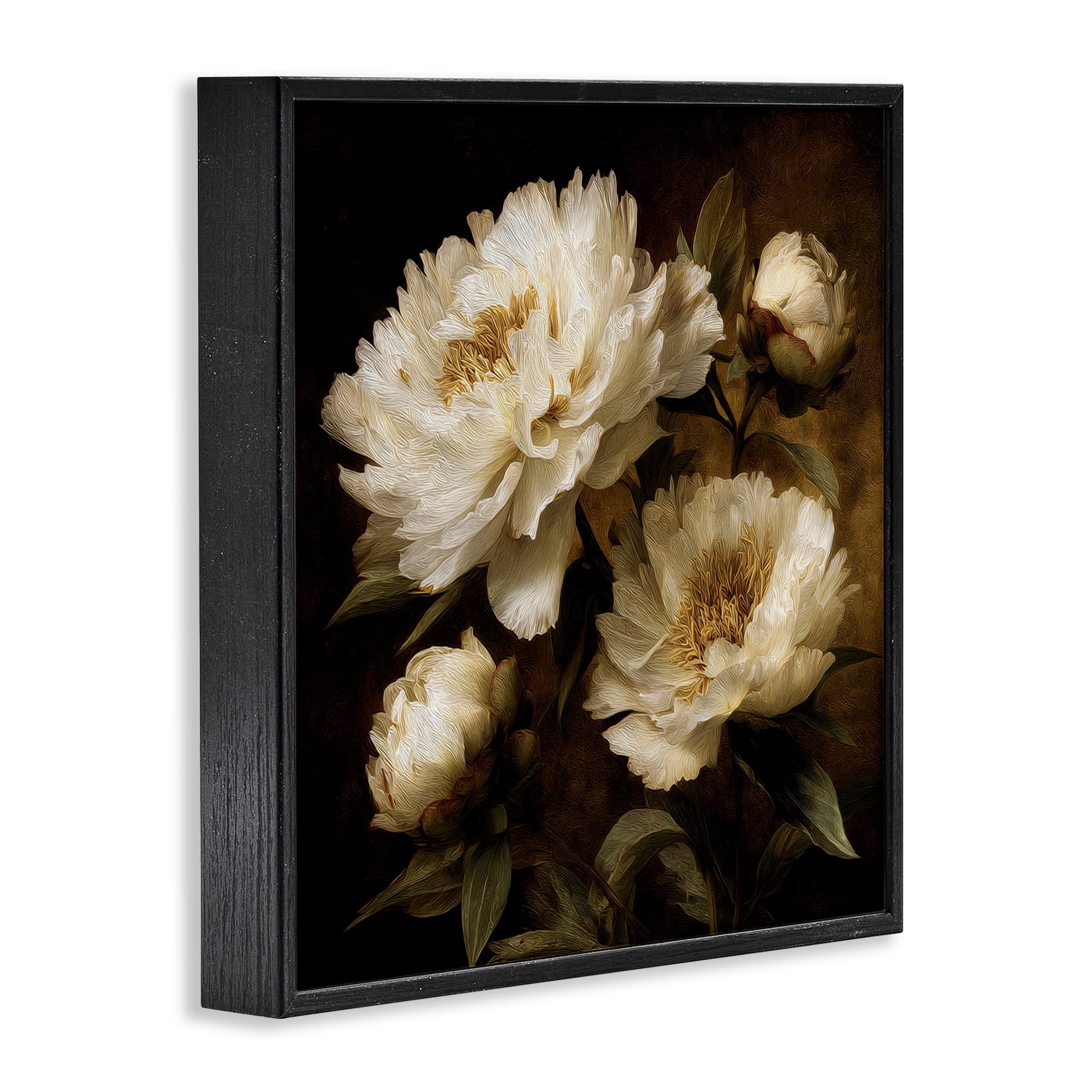 Stupell Industries Dreamy Vintage Peony Elegance Black Framed Giclee Art, design by Petal Prints Design