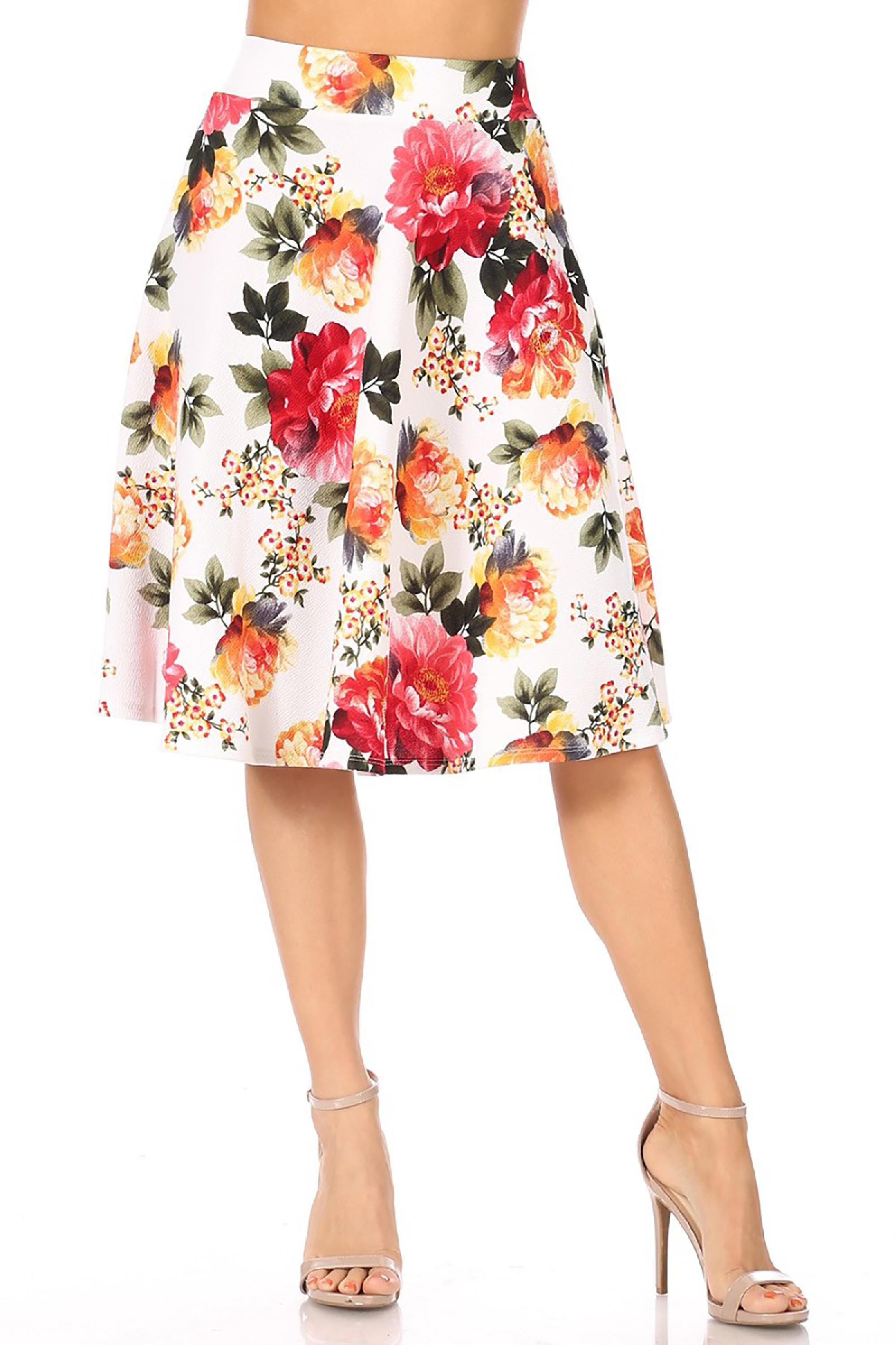 knee length skirt with elastic waist 