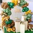 thumbnail image 3 of Guirnalda de globos para decoración de jungla, decoración de cumpleaños de safari, guirnalda de globos, paquete de 120 globos verdes, verde salvia, café, Avocado green yellow brown balloon chain, 3 of 4