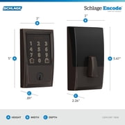 Schlage Encode Smart WiFi Deadbolt Lock for Front Door - Keyless Entry with App or Touchscreen - Works with Alexa, Hey Google, Airbnb - Create Codes for Guests - Aged Bronze