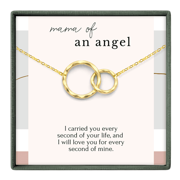 HOPE LOVE SHINE Miscarriage Gift for Mom 2 Ring Necklace Gold – Mama of an Angel, Sympathy Loss Remembrance Jewelry