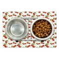 thumbnail image 1 of Fruit Pet Mat for Food and Water, Cherry Design Fresh Berry Fruit Summer Green Garden Macro Digital Print, Non-Slip Rubber Mat for Dogs and Cats, 18" X 12", by Ambesonne, 1 of 2