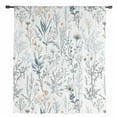 thumbnail image 2 of Spring Floral Semi Sheer Curtains Drapes for Living Room, Bedroom, French Doors Window 45 Inches Long, Vintage Botanical Watercolor Rod Pocket Chiffon Curtain Drapery Voile Draperies Panel, 2 of 6