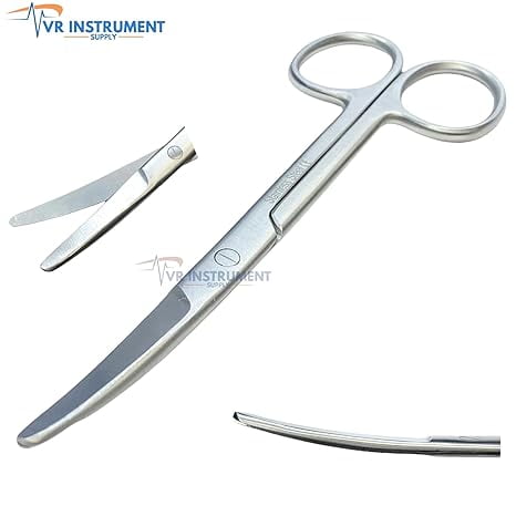 VR Instrument Supply Curved Mayo-Style Scissors 5.5'' Blunt/Blunt-German Stainless CE