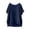 Dark Blue, variant on Women's Keyhole Top – Loose Fit Drop Shoulder Blouse, Cotton Linen Texture Short Sleeve Tunic with High Low Hem, Relaxed Summer Tunic for Daily Casual Light Blue,XXXXXL