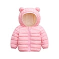 thumbnail image 4 of CPNG Infant Baby Girls Boys Hooded Snowwear with Bear Ears Toddler Down Jacket Outerwear Lining Coat Light Puffer Padded Outwear Kids Winter Warm Jacket, 4 of 4