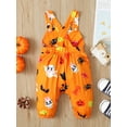 thumbnail image 4 of Franhais Baby Romper, Sleeveless Cartoon Cat/Ghost Button Closure Halloween Bodysuit for Girls Boys, 4 of 9