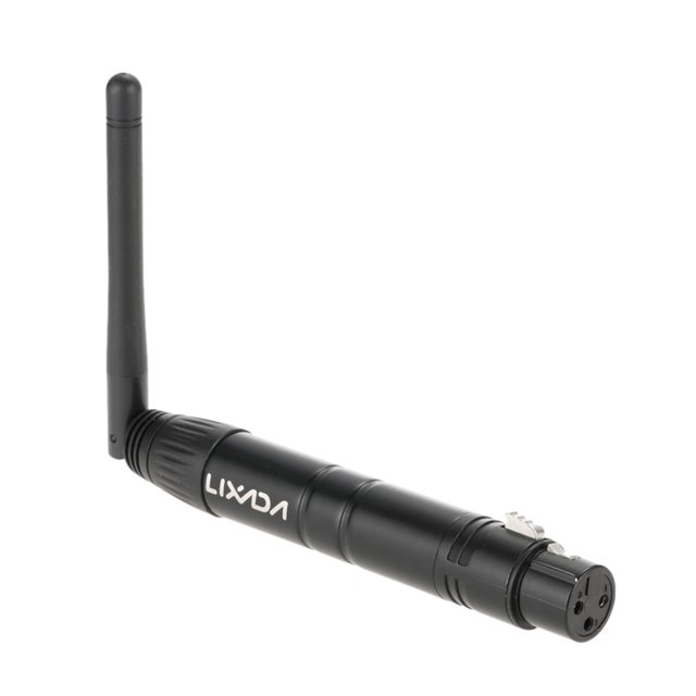 Receptor Iluminación del receptor del transmisor 2.4G ISM DMX512 inalámbrico XLR hembra del LED para la luz de la etapa del partido PAR con la antena Lixada Receptor