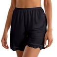 thumbnail image 5 of Womens Shorts Satin Silk Lace Shorts Casual Elastic Waist Lounge Shorts 2026 Summer Micro Mini Pajama Shorts (Black,M), 5 of 8
