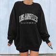 thumbnail image 2 of Yindaity Women's Oversized Sweatshirt Los Angeles California Crewneck Long Sleeve Casual Loose Pullover Tops Black,L, 2 of 4
