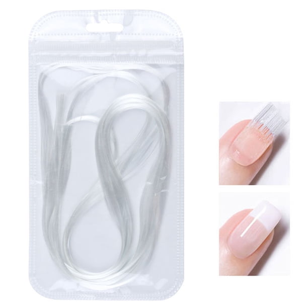 Guardurnaity 1 rollo/10 Uds. Nail Art fibra de vidrio para Gel DIY uñas acrílico blanco puntas de extensión de uñas accesorio DIY Nail Spa herramienta Arte de uñas claro (YC05) Guardurnaity MJ12962-05