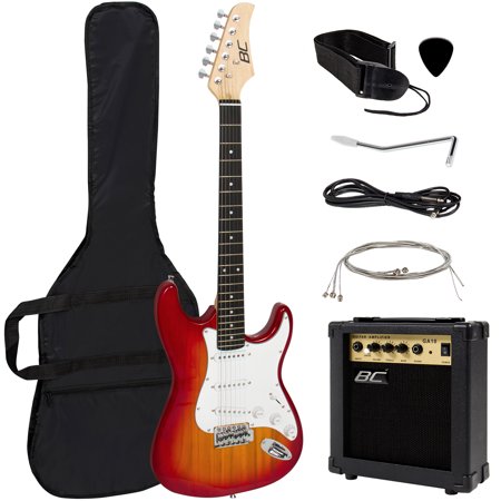 Best Choice Products 39in Full Size Beginner Electric Guitar Starter Kit with Case, Strap, 10W Amp, Strings, Pick, Tremolo Bar (Best Guitar Amp For Home Use)