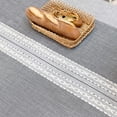 thumbnail image 4 of Table Cloth Rectangular Cotton Linen 140x220 Wipe Clean Tablecloth Grey Table Cover With Tassel For Kitchen Dining Table Decoration - 55x86 Inch, 4 of 5
