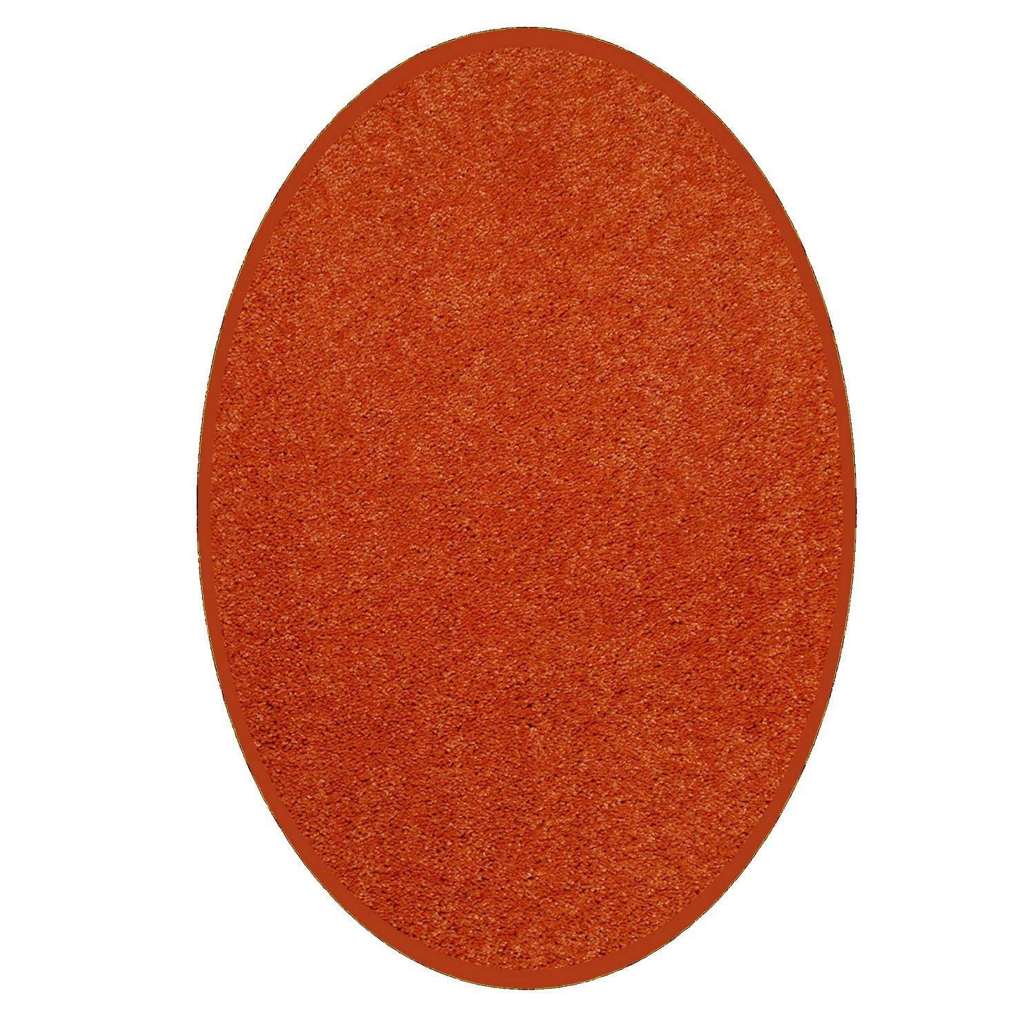 Bright House Solid Color Oval Shape Area Rugs Orange 3'x5' Oval
