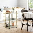 thumbnail image 4 of 3 Tier Faux Marble Gold Rolling Bar Cart, 4 of 4