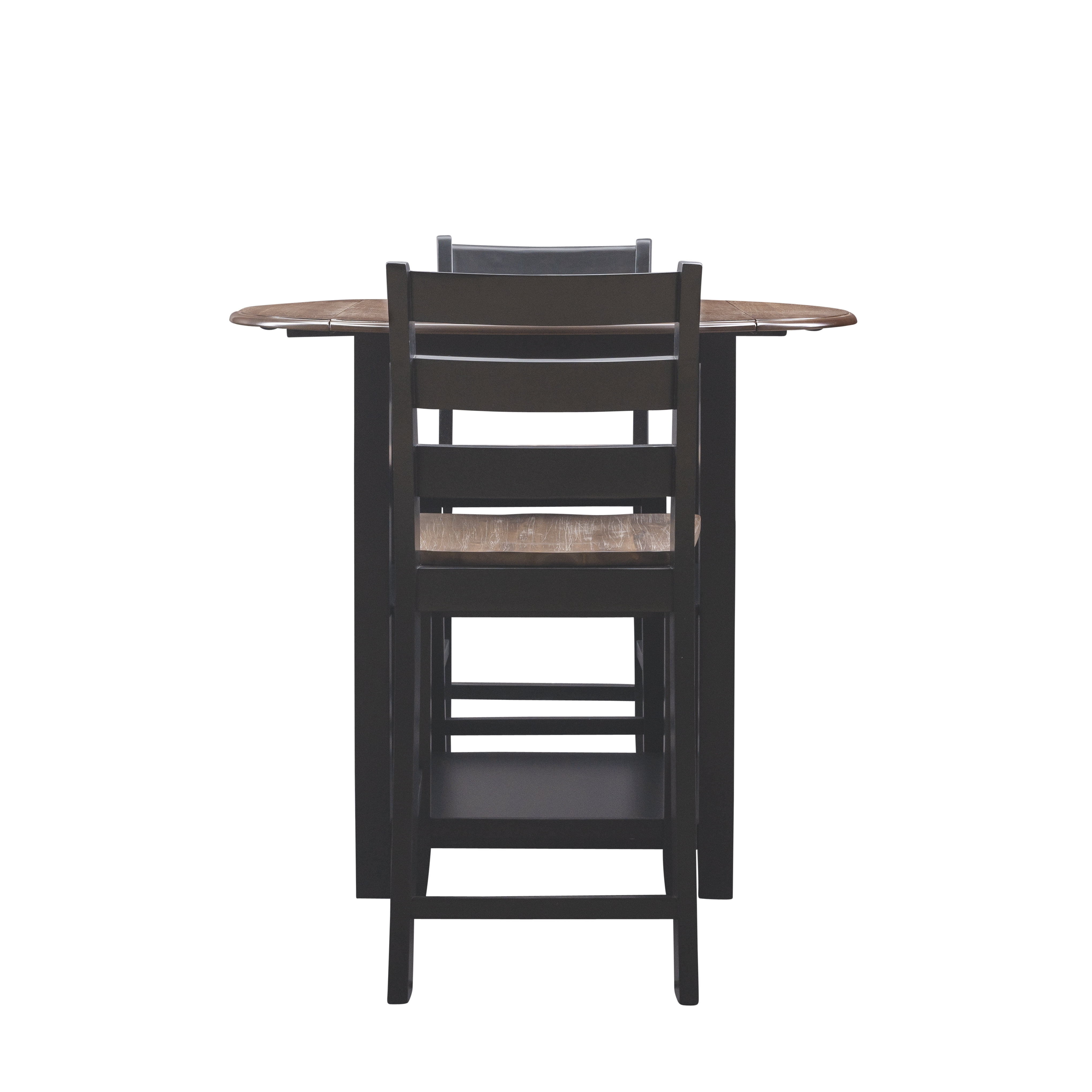 Colm 3-Piece Counter Height Dining Set, Black and Wire Brushed Oak