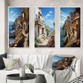 thumbnail image 1 of Designart "Dramatic Cliffs Spain s Stunning Landscapes II" Nautical & Beach Framed Wall Art Set Of 3 - Beige Spain Frame Canvas Set For Living Room Decor, 1 of 6