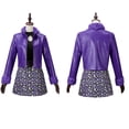 thumbnail image 4 of Disfraz de Cosplay de Anime Clawdeen Wolf, abrigo morado aterciopelado, cinturón, suéter, falda, traje para mujer y niña, atuendo de Carnaval para Halloween, 4 of 5
