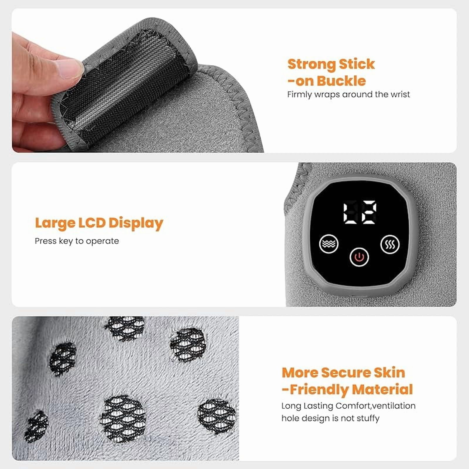 Wrongduck 2-Pack Foot Massager Warming Wrap, 2-in-1 Heated Foot and Ankle Massager with 3 Modes & 4 Heat Levels, Cordless USB Rechargeable Portable Relaxation Wraps