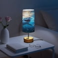 thumbnail image 6 of Touch Control Table Lamp with LED Bulb Bedside Lamp for Bedroom Living Room Shark Swimming in The Ocean, 6 of 8