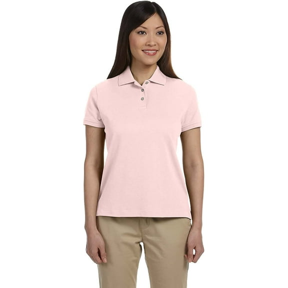 D140SW Devon & Jones Ladies' Solid Perfect Pima Interlock Polo Pink XL