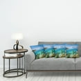thumbnail image 3 of Ambesonne Blue Throw Pillow Cover 4 Pack, Tranquil Tahoe Shoreline, 16", Blue Grey Green, 3 of 7