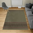 thumbnail image 2 of Abstract Turkish Area Rug, Simplistic Classic Greek Inspired Pattern in Monochrome Design, Soft Carpet for Living Room Decor with Distressed Look, 4' X 5.7', Dimgray Maroon and Brown, by Ambesonne, 2 of 4