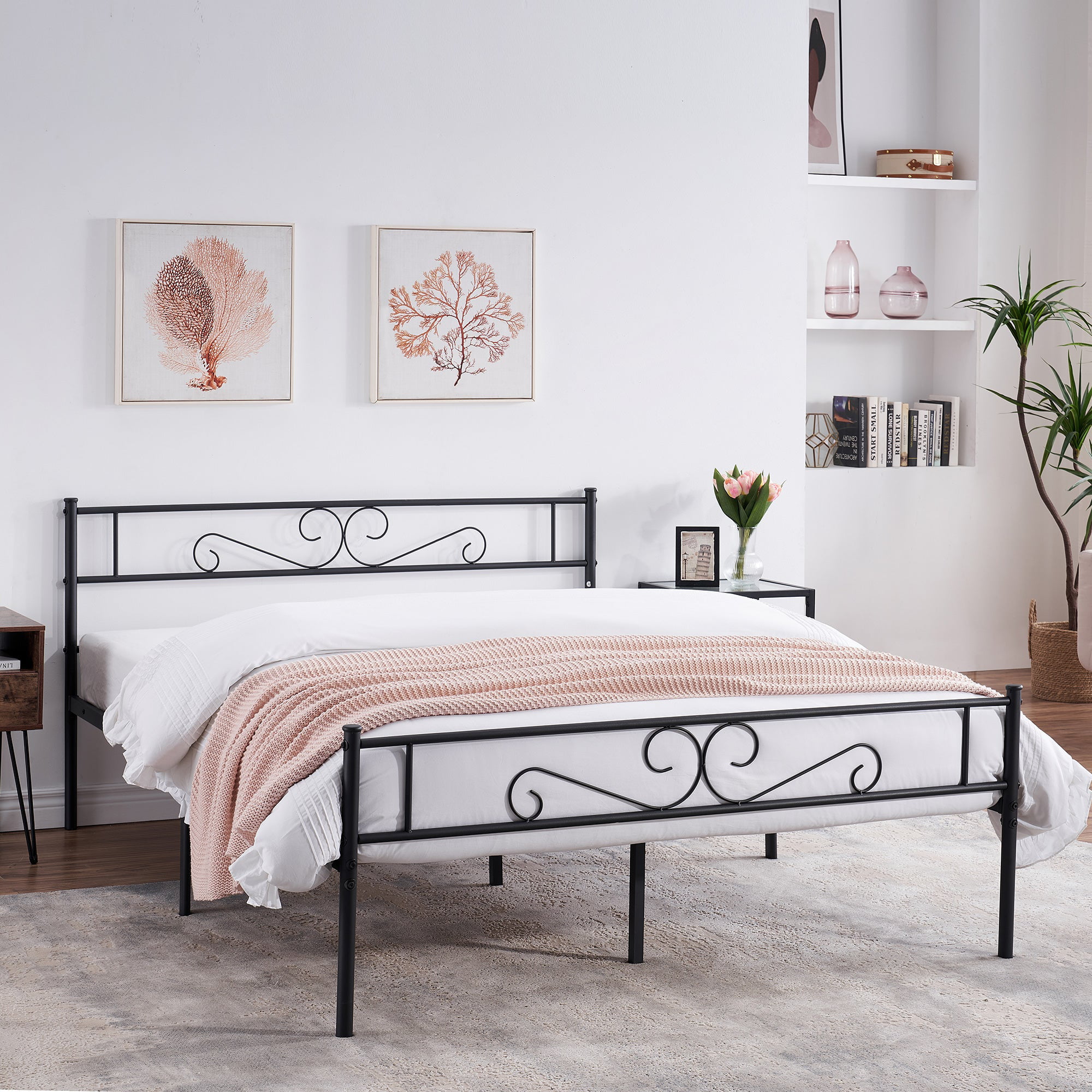 Serenity 15" Height Adjustable Bed Base by Naomi Home Black Queen 