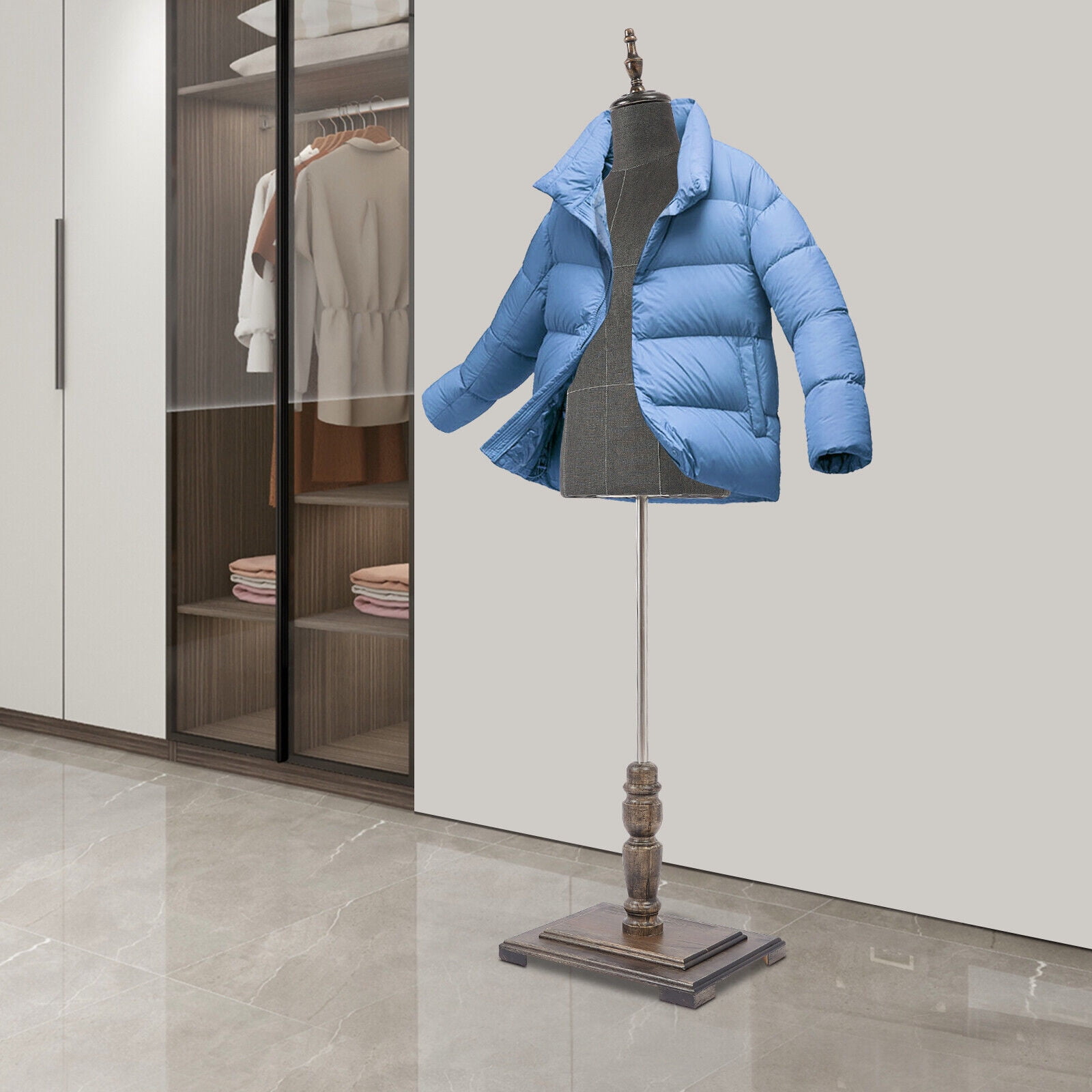 Male and Female Mannequin Torso with Stand - Half-Length Dress Form, Adjustable Display Mannequin for Clothing Stores, Tailoring, and Fashion Design, Black