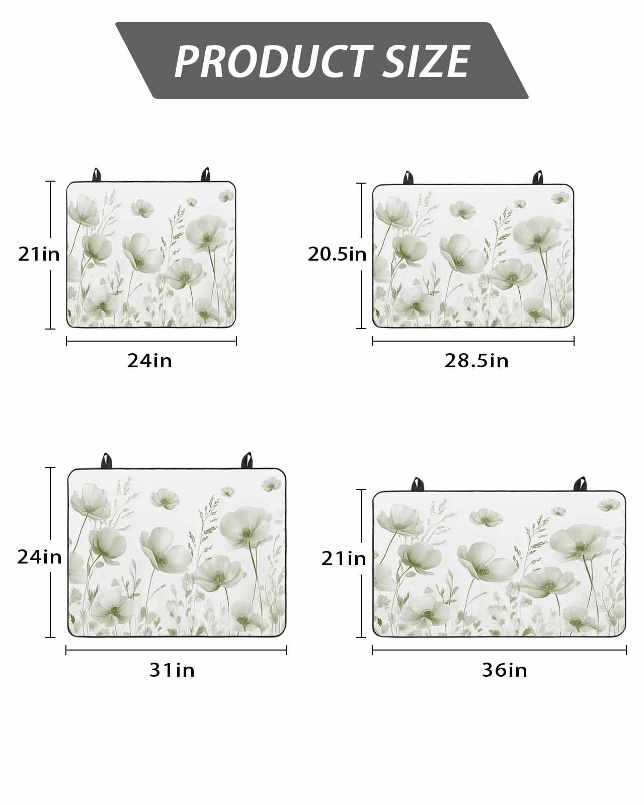 Stove Top Covers for Electric Stove, Sage Green Spring Floral Glass Stovetop Cover Protector, Summer Botanical Watercolor Vintage Induction Cooktop Protector Oven Mat for Kitchen Countertop 31"x24"