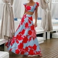 thumbnail image 1 of WILLBEST Robe d'Invité de Mariage Ligne A Robe d'Été Décontractée et Nombril Haut de Fête Ensemble de Mode Décontracté pour Femmes, 1 of 8