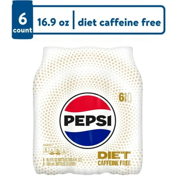 Diet Pepsi Cola Caffeine Free Soda Pop, 16.9 fl oz, 6 Pack Bottles