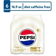 Diet Pepsi Cola Caffeine Free Soda Pop, 16.9 fl oz, 6 Pack Bottles