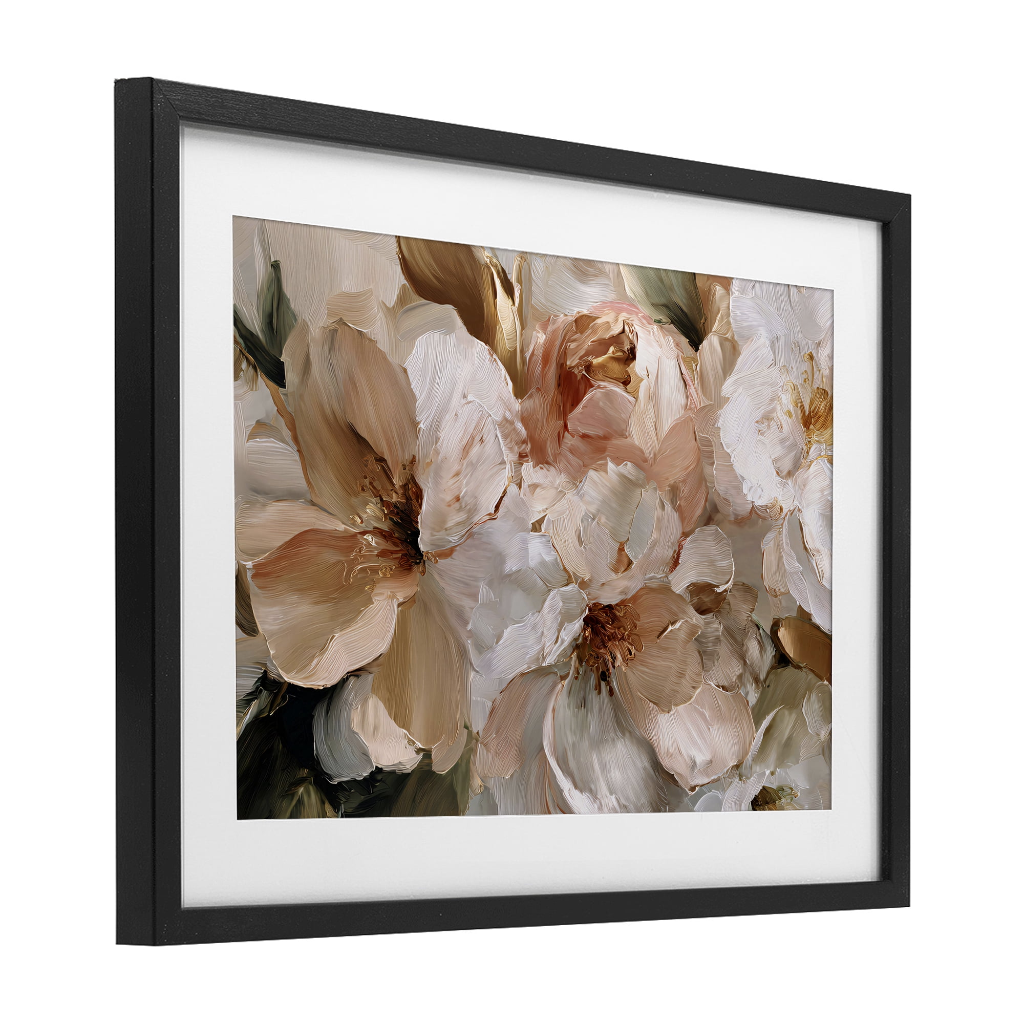 Stupell Industries Pink Brushstroke Petals Black Framed Print Under Glass, design by Jacky Ngan